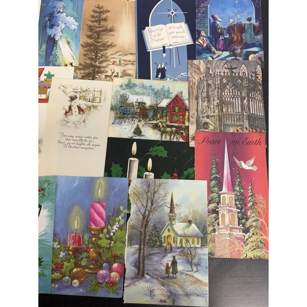 Vintage Retro Christmas Cards Fronts ONLY 1950s 1960s Scrapbooking Crafts 50+